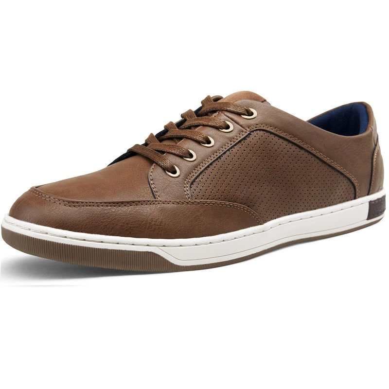 Jousen Men's Sneakers Classic Retro Casual Shoes for Men Breathable Business Dress Sneaker (A81Q07 Dark Brown 14) - Image 1